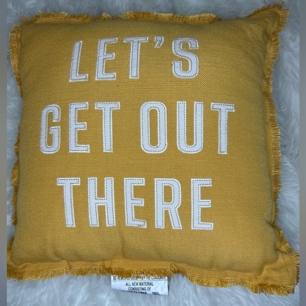 New room essentials let’s get out there pillow 🛍